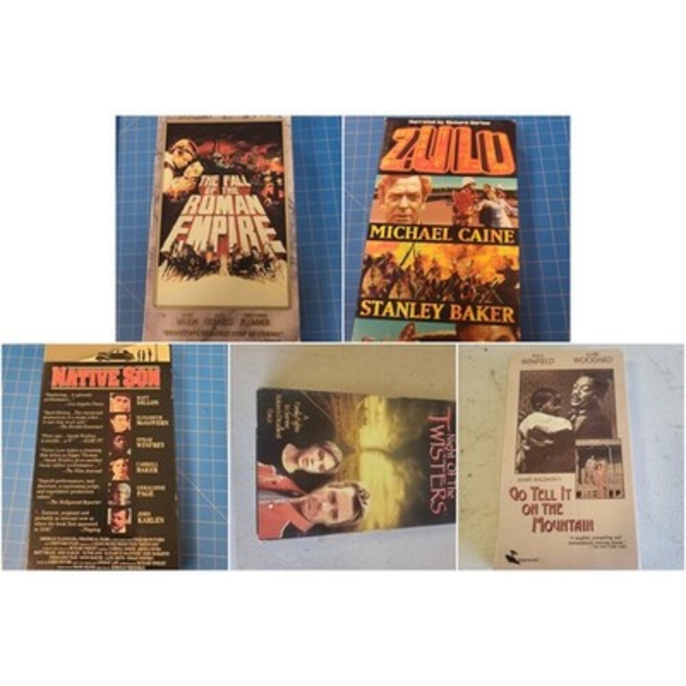 Lot of 5 Drama VHS Tapes Go Tell Night Twisters Zulu Native Son The Fall